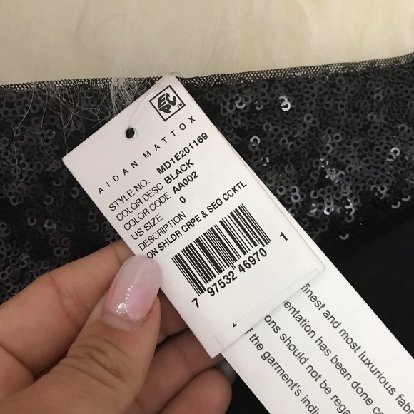 AIDAN MATTOX CREPE ONE SHOULDER COCKTAIL DRESS - Picture 5 of 8